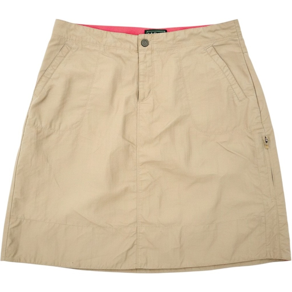 L.L. Bean Skort Women 10 Tan Khaki Nylon Hiking Outdoor Active Mini Skirt